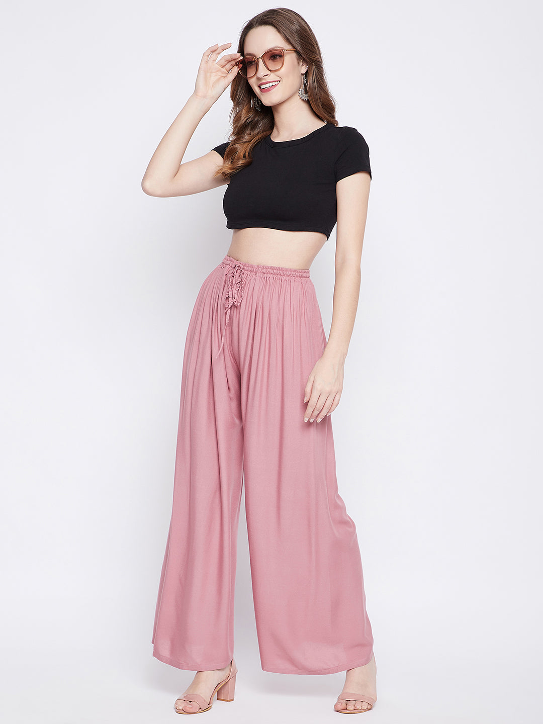 Buy Pink Trousers & Pants for Women by Q - RIOUS Online | Ajio.com